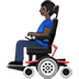 👨🏿‍🦼 man in motorized wheelchair: dark skin tone display on Samsung